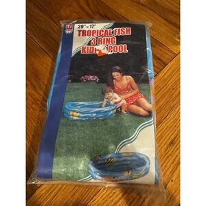 Vintage Bestway Tropical Fish 3 Ring Inflatable Kiddie Pool New 2001‎ NIP 29x17